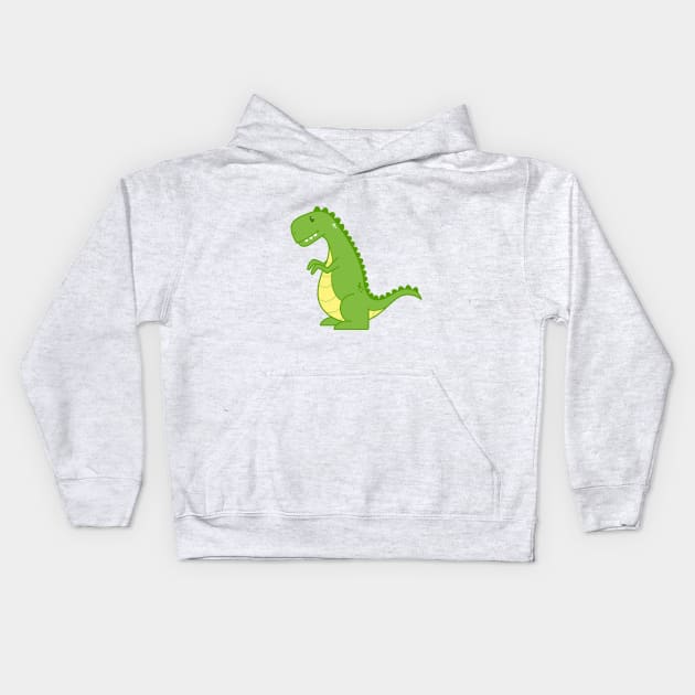 Green Dinosaur Kids Hoodie by themadesigns